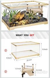 Turtle Fish Tank con piattaforma per crogiolarsi a