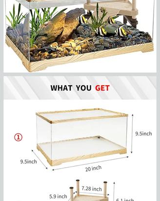 Turtle Fish Tank con piattaforma per crogiolarsi a