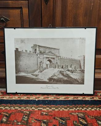 Quadro stampa Presa Di Roma a Porta Pia 1970 39x29