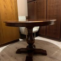 Tavolo rotondo in noce artigianale Vintage