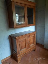credenzina + pensile vetrina massello cucina sala
