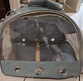 Trasportino pappagalli con posatoio