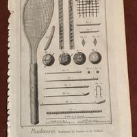 Tennis - incisione originale Diderot - 1700