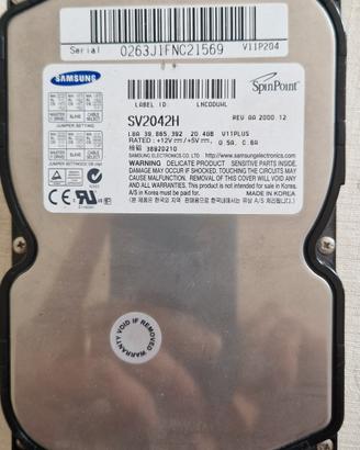 HDD hard disk vecchi, di piccole dimensioni 