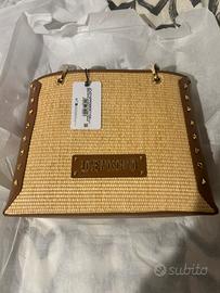 Love Moschino BORSA RAFFIA NATURALE+PU CAMM+BORCH