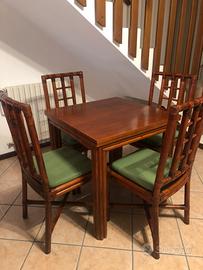 Tavolo e 6 sedie in Rattan