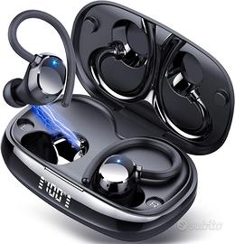 CUFFIE BLUETOOTH SPORT 5.3 STEREO NERO Nuove Imb.