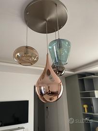 Lampadario Vetro Murano e Metallo