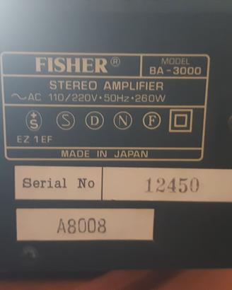 Fisher BA-3000 Finale Amplificatore di potenza CC