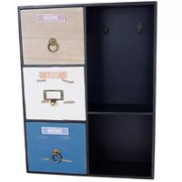 Armadietto a Parete Cassettiera + 2 Ganci Chiavi A