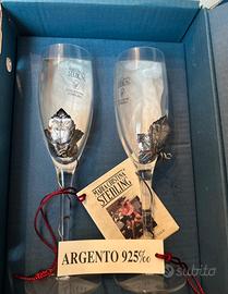 Calici in vetro e argento Maria Cristina Sterling