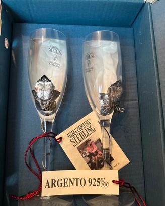 Calici in vetro e argento Maria Cristina Sterling
