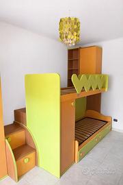 Cameretta completa a ponte con letto a castello