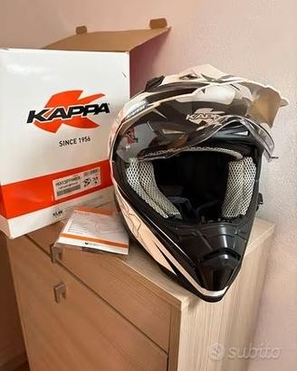 casco moto casco kappa da cross bianco e nero