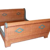 letto matrimoniale rattan Anni 30 ben tenuto