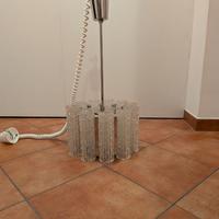 Lampadario anni 70 - Vetro Ghiaccio Murano e Cromo