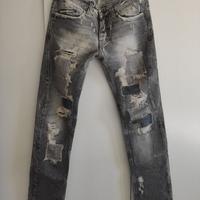 ABSOLUTE JOY Jeans Grigio con Toppe Patch