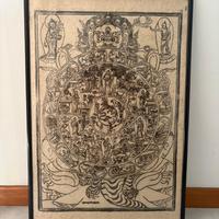 2 stampe indiane su carta di riso 1950