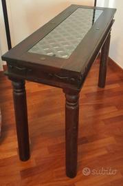 Mobile consolle in legno e vetro