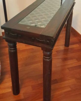 Mobile consolle in legno e vetro