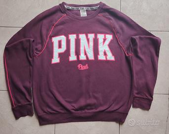 felpa Pink Victoria secret bordo, Borgogna Tg. M