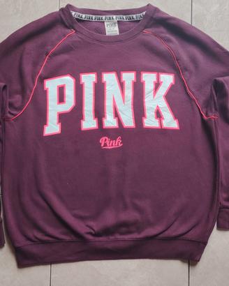 felpa Pink Victoria secret bordo, Borgogna Tg. M