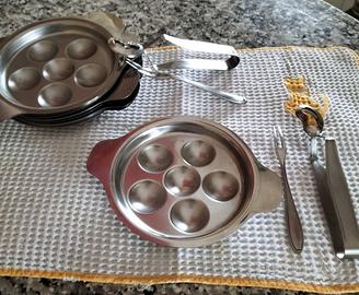 12 Set in acciaio per 'escargot'