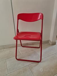Sedia pieghevole rossa