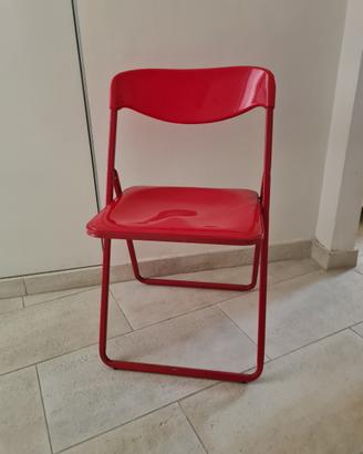 Sedia pieghevole rossa