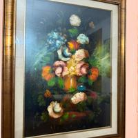 Quadro fiori olio su tela