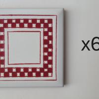6 piastrelle 10x10cm decorate a mano Made in Italy