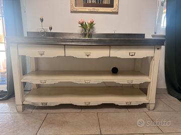 Console in legno massello shabby chic