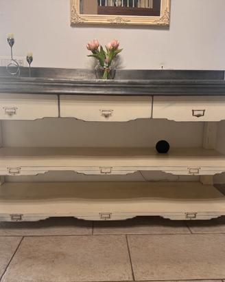 Console in legno massello shabby chic