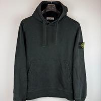 Felpa nera con cappuccio Stone Island