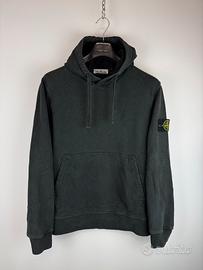 Felpa nera con cappuccio Stone Island