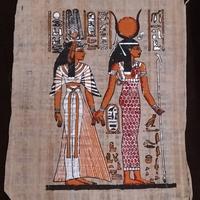 Foglio in papiro dipinto a mano