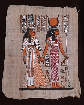 Foglio in papiro dipinto a mano