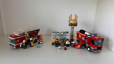 LEGO City 60214 (Bar Fire) - 60107 (Fire Truck