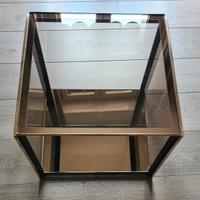 Tavolino in vetro e ottone vintage