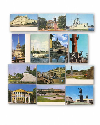 Set di 13 cartoline originali URSS 1970 a colori