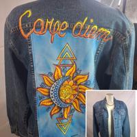 Giubbino jeans dipinto a mano 