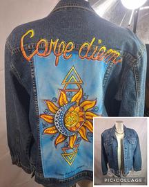 Giubbino jeans dipinto a mano 