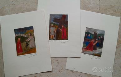 16 Disegni " VIA CRUCIS " su cartoncino 34 x 24 cm