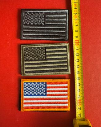 Set 3 toppa patch bandiera tattica americana