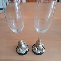 Coppia calici vintage in cristallo