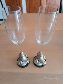 Coppia calici vintage in cristallo