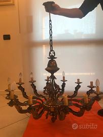 lampadario in ottone