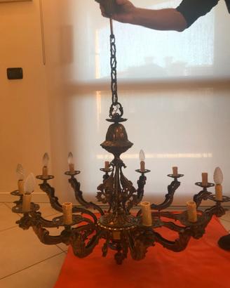 lampadario in ottone