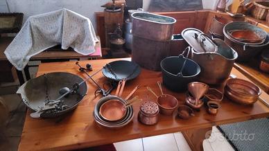 ANTICHI PAIOLI IN RAME ANTICHE PESE