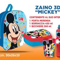 Zaino Scuola Topolino Disney 3D Incluso Accessori